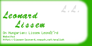 leonard lissem business card